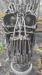 Skull Metal Sculpture Nuts and Bolts Nails Hand Welded OAK by NailHeadMetalPunk - Picture 1 of 12