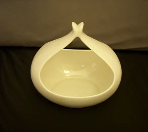 Plato de caramelo de cerámica blanca moderno de mediados de siglo de colección - Imagen 1 de 5