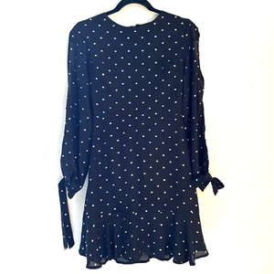 Gianni Bini Black Gold Polka Dot Dress XS Bow Ruffle NWT Little Black Dress - Picture 1 of 14