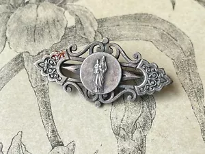Jolie Broche religieuse Ancienne Vierge à l'enfant - Métal - Art déco - Imagen 1 de 2
