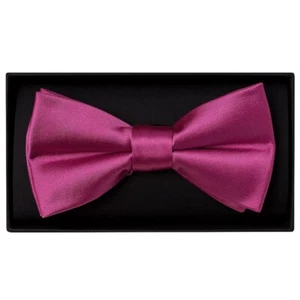 Plain Fuchsia Pink Mens Bow Tie Wedding Christening Formal Prom Dickie Bow - Picture 1 of 3