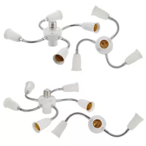Adjustable Base Light Socket Splitter E26 DIY Bulb Holder with 3 4 5 Way Adapter - Picture 1 of 15