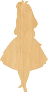 Alice In Wonderland Laser Cut Out Wood Shape Craft Supply - Woodcraft Cutout - Picture 1 of 1