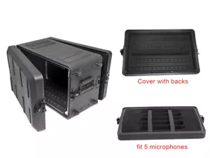 6HE Rack Case abnehmbares Flightcase DJ Touring Road Case Mikrofonkoffer 10,2"D - Bild 1 von 12