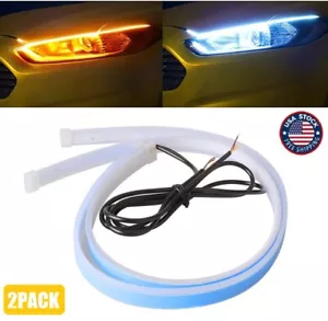 2PCS 24 Inch Car LED Strip Lights Waterproof Car Daytime Running Light Strip US - Picture 1 of 13