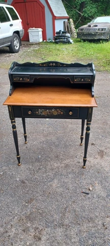 Vintage Ethan Allen Three Drawer Accent Writing Table Hitchcock Desk free ship Cover
