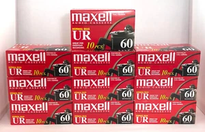 ONE HUNDRED (100) Maxell UR 60 Blank Audio Cassettes 60 min each New Sealed - Picture 1 of 8