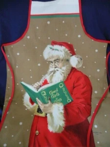 1 NUEVO delantal hecho a mano para adultos - SANTA y el BUEN LIBRO - Imagen 1 de 1