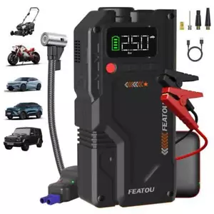 Portable 8000A Car Jump Starter Power Bank With Air Compressor Battery Booster - Picture 1 of 8