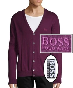 NWT Hugo Boss Black Label By Hugo Boss LOGO Lightweight V-neck Cardigan Sweater - Picture 1 of 21