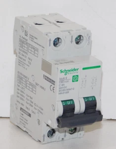 New Schneider M9U21206 Miniature Circuit Breaker Multi 9 C60H-DC C 6A 500VDC - Picture 1 of 4