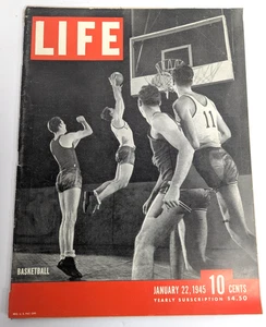 LIFE Magazine January 22 1945 Basketball Cover WWII Era Vintage Original Issue - Bild 1 von 1