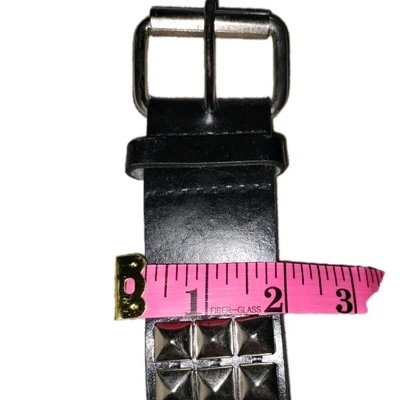 DIY Black Y2K Black Faux Leather Studded Belt Fits 28-32 Read Description - Image 1 of 4