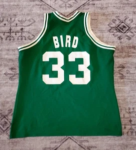 Vintage Sand Knit Boston Celtics Jersey Larry Bird 80s NBA Size XL - Picture 1 of 3