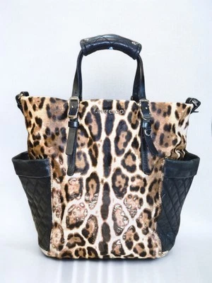 Jimmy Choo Blare Leopard Print Pony Hair + Leather Tall Tote Shoulder Handbag  - Image 1 of 4