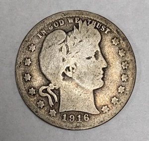 1916 D Barber Head Silver Quarter - Picture 1 of 3