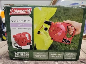 Coleman Quick Pump 12v Air Pump Car Adapter Portable With Attachment Nozzles - Picture 1 of 5