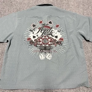 Hard Rock Hotel & Casino Shirt Mens XL Blue Hollywood Florida Seminole Poker - Picture 1 of 6
