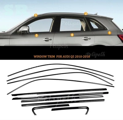 Tampa de moldura de soleira de titânio preta para janelas compatível com Audi Q5 SQ5 2010-2018 - Imagem 1 de 4