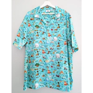 Men’s Walt Disney World Park Life Woven Shirt Blue Button-Up Size XL Vacation - Picture 1 of 5
