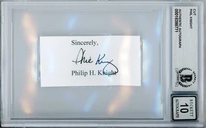 Phil Knight Nike Fundador Firmado Corte Beckett Autógrafo Grado 10 BAS *71 - Imagen 1 de 1
