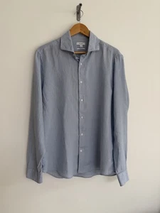 Reiss “Ruban” Long Sleeve Linen Shirt Light Blue Large Regular Fit - Picture 1 of 13