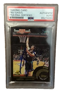 2002-03 Topps Pau Gasol Black /500 Card #2 Memphis Grizzlies PSA DNA AUTOFIRMATO - Foto 1 di 2