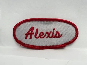 ALEXIS NEW EMBROIDERED SEW / IRON ON NAME PATCH ASSORTED COLORS - Picture 1 of 3