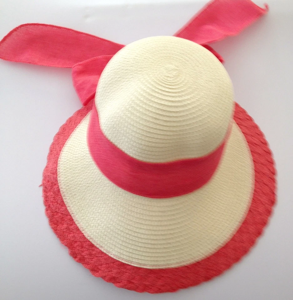 Nuevo sombrero para mujer aplastable empacable Cloche paja ala ancha flojo FPS50 Foto 1 de 2