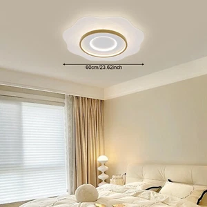 Modern 23" Ring LED Chandelier Flush Mount LED Ceiling Light with Remote Control - Picture 1 of 11