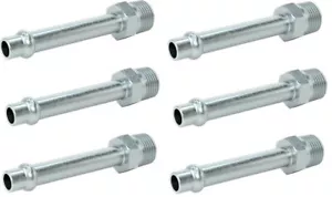 (6 Pack) 1/4" Hose Barb Bead x 1/4" NPT Male Zinc Plated Steel Beaded Fitting - Picture 1 of 3