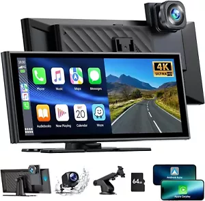 LAMTTO Wireless Car Stereo for Apple Carplay with 4K Dash Cam Front and Rear 9.2 - Picture 1 of 9