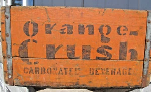 Vintage 1930's Orange Crush Wood Soda Crate Pop Advertising KEWAUNEE WI INSERTS - Picture 1 of 7