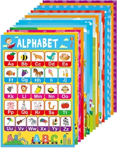 ADELULU 15 pädagogische Poster für Kleinkinder Kinder Lernen Alphabet Zahlen Form - Bild 1 von 12