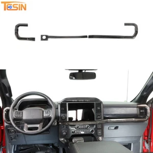 Cubierta de moldura de tiras decorativas de consola central de madera negra para Ford F150 2021+ - Imagen 1 de 11