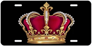 King Crown Novelty Black Car License Plate - Bild 1 von 3