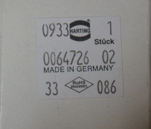 (4) Harting HAN EAV 16A 500V 6KVS 600V 09330064726 02 - Picture 1 of 7