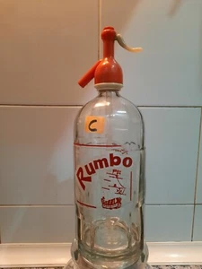 SIPHON RUMBO (C) SODA colección  AGUA DE SELTZ botella de cristal SIFON clásico - Picture 1 of 4