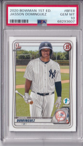 2020 Bowman 1st Edition Jasson Dominguez  #BFE8 Yankees RC Rookie PSA 10 GEM MT