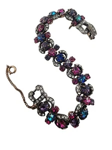 Vintage Armband signiert weiß älter Strass (A3834) - Bild 1 von 9