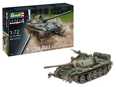T-55A/AM With KMT-6/EMT-5 Tank 1:72 Plastic Model Kit REVELL - Immagine 1 di 4