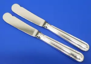 2 - Christofle Hotel PASTORALE Silverplate Glossy Outline X's BUTTER SPREADERS - Picture 1 of 9