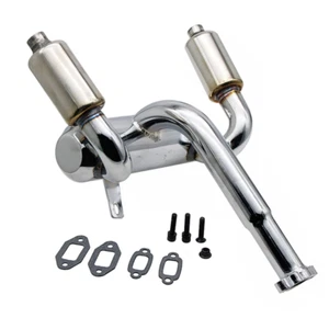Zwillingsmäßig Aluminium-Abgasrohr für 23-45cc 1/5 HPI Rovan Baja 5B SS Buggy - Bild 1 von 10
