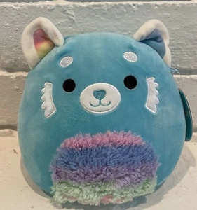 Squishmallows Vanessa the Panda 8 inch Plush Blue Rainbow Belly Kellytoy *New - Picture 1 of 3