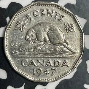 1947-Dot Canada 5 Cents Lot#JM9068 Key Date! - Picture 1 of 2