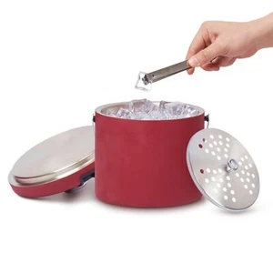 Insulated Ice Bucket With Lid And Tongs 101oz Rustproof Leakproof Portable Doubl - Picture 1 of 6