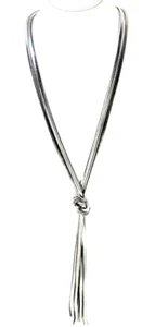 Lazo Espresso Collana Argento Oro Bianco Nappa Snake Catena Lunga Design Nuovo - Foto 1 di 4