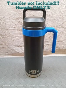 YETI HANDLE TUMBLER 12OZ 18OZ RAMBLER TRAVEL INSULATED COFFEE CUP SLIP ON BLUE - Picture 1 of 9
