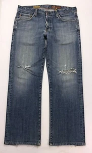 Pantalones de mezclilla J105 AG Adriano Goldschmied HERO etiqueta talla 32 (medidas 33x29,5" dobladillo) cortos - Imagen 1 de 10
