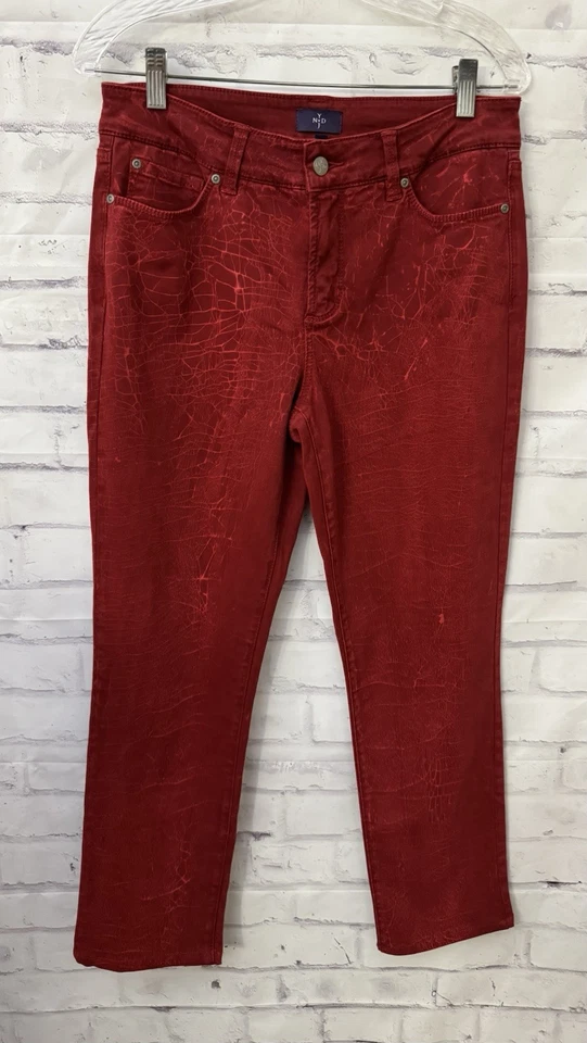 Calça jeans NYDJ Marilyn reta verde tornozelo tamanho 8 tornozelo zíper elástica - Imagem 1 de 4